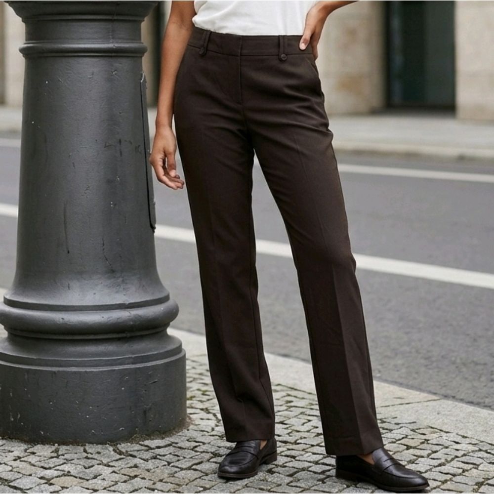 Talbots Brown Signature Boot Dress Pants Size 6 Work Trousers Office Apparel